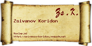 Zsivanov Koridon névjegykártya